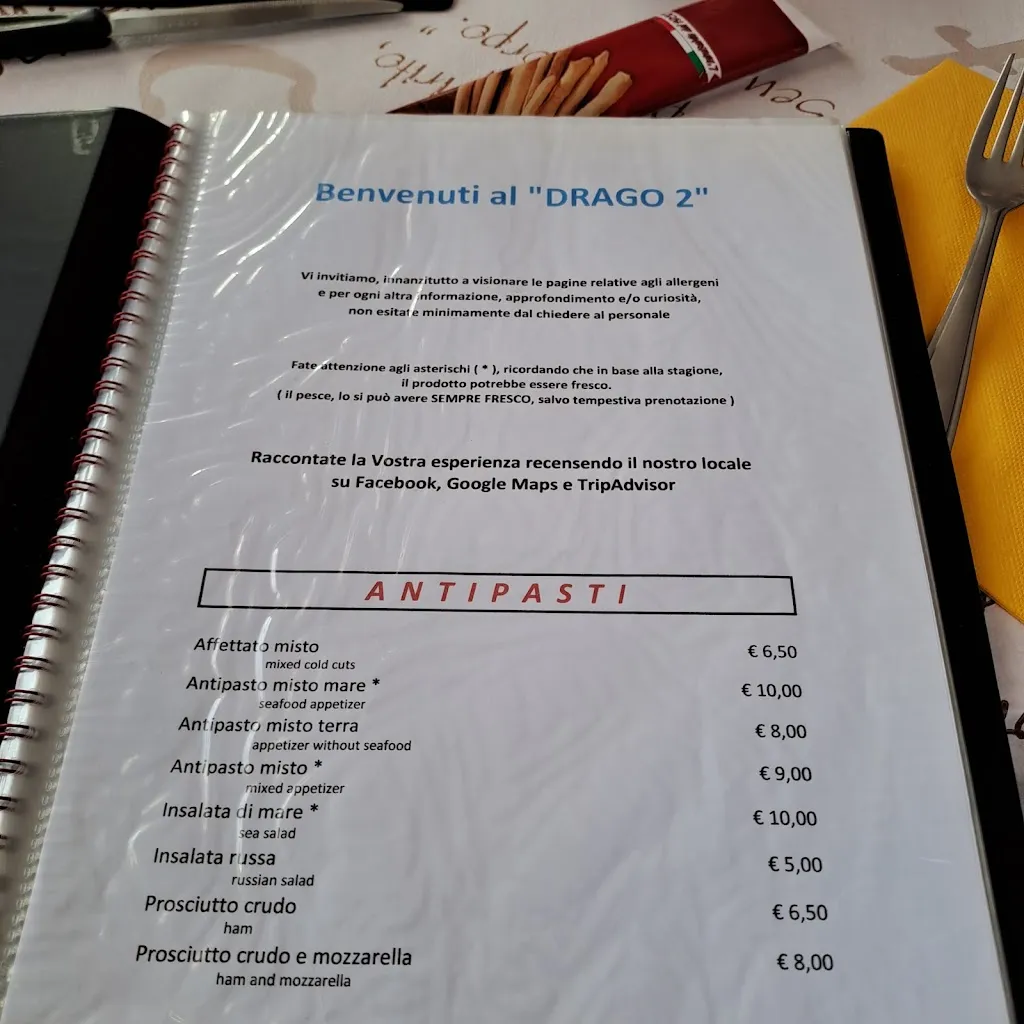 Menu_Ristorante Pizzeria - AFFITTACAMERE - Drago 2_Monesiglio_image_1