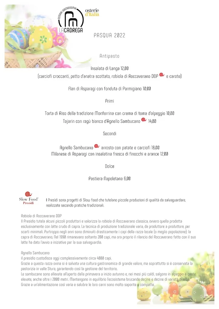 Menu_OSTERIA CON GASTRONOMIA LA CADREGA_Moncalieri_image_3