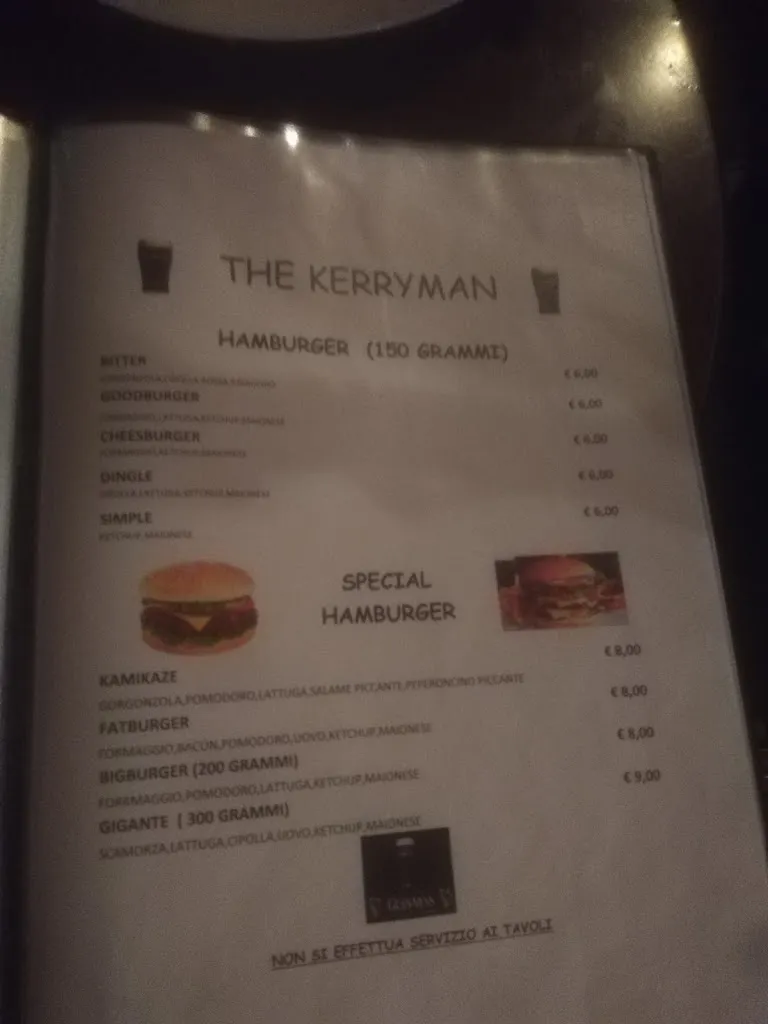 Menu_The Kerryman_Moncalieri_image_2