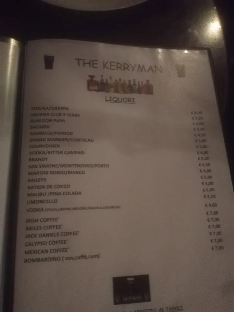 Menu_The Kerryman_Moncalieri_image_3