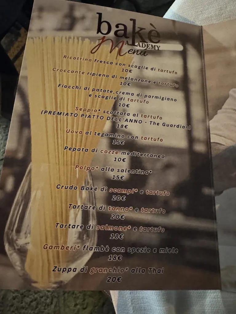 Menu_Bakè Akademy - Ristorante_Corigliano d'Otranto_image_1