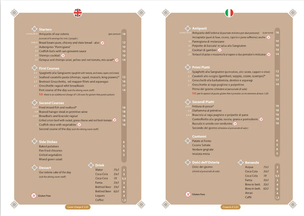 Menu_Osteria Sangiovanni - Monopoli_Cozzana_image_1