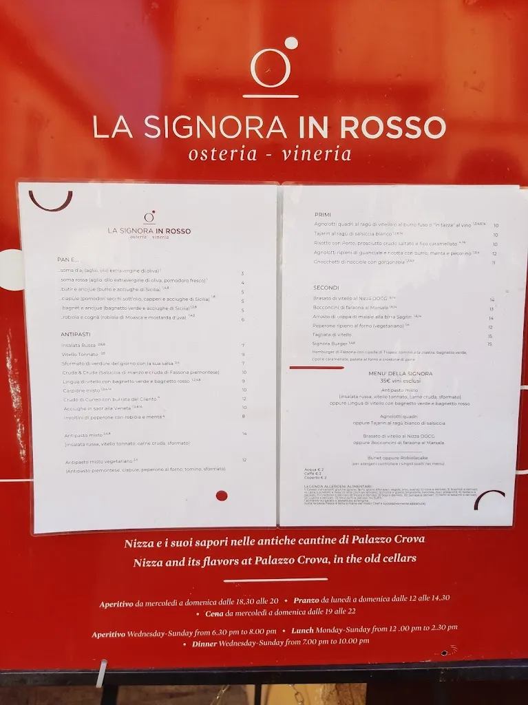 Menu_La Signora In Rosso - Osteria Vineria_Nizza Monferrato_image_1