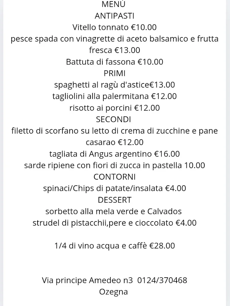 Menü_ANTICA SOCIETA' OZEGNA Bar Ristorante B&B_Ozegna_Bild_1