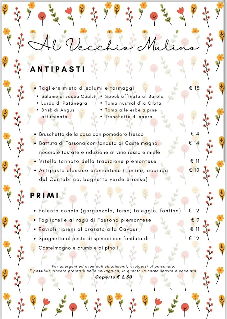Menu_Ristorante al Vecchio Mulino 
