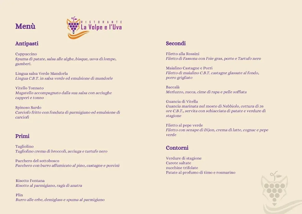 Menu_Ristorante La Volpe e l'Uva_Pecetto_image_1