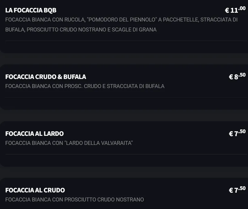 Menu_BQB Pub a Piobesi Torinese - Birreria, hamburger e pizzeria_Piobesi Torinese_immagine_1