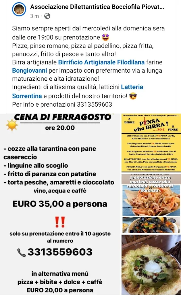 Menu_Pizzeria Pinseria Friggitoria Associazione dilettantistica bocciofila Piovatese_Piovà Massaia_image_1