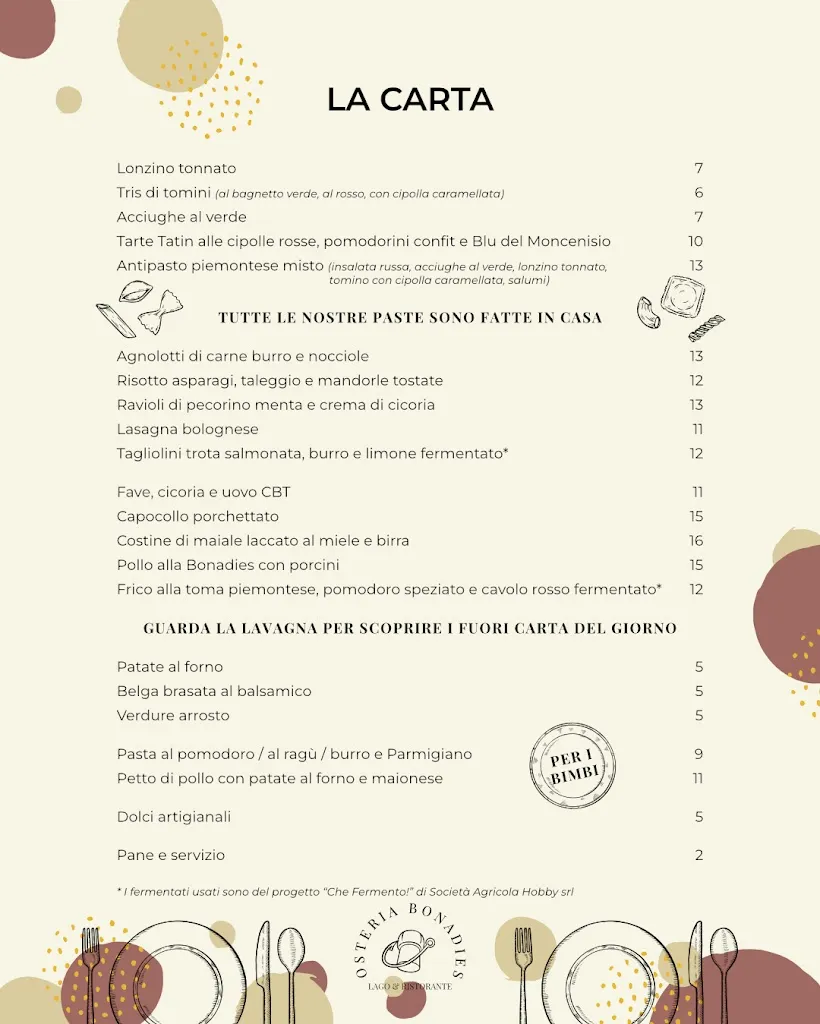 Menu_Osteria Bonadies - Lago & Ristorante_Pianezza_image_2