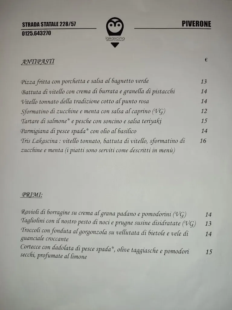 Menu_Lakascina Ristorante - Pizzeria al tegamino_Piverone_image_1