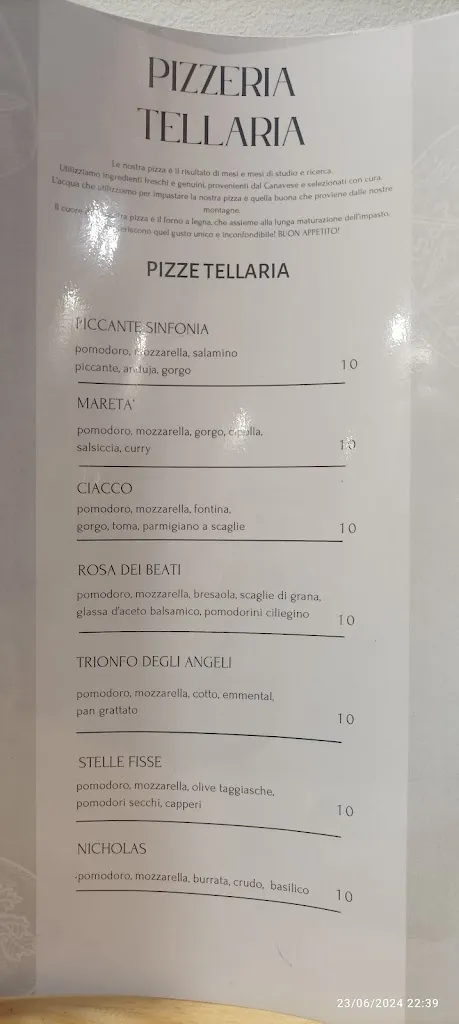 Menu_Pizzeria Tellaria - Pont Canavese_Pont-Canavese_image_2