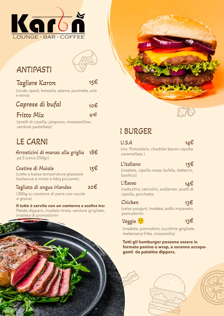 Menu_Karon Bar Lounge Coffee_Prato Sesia_immagine_1