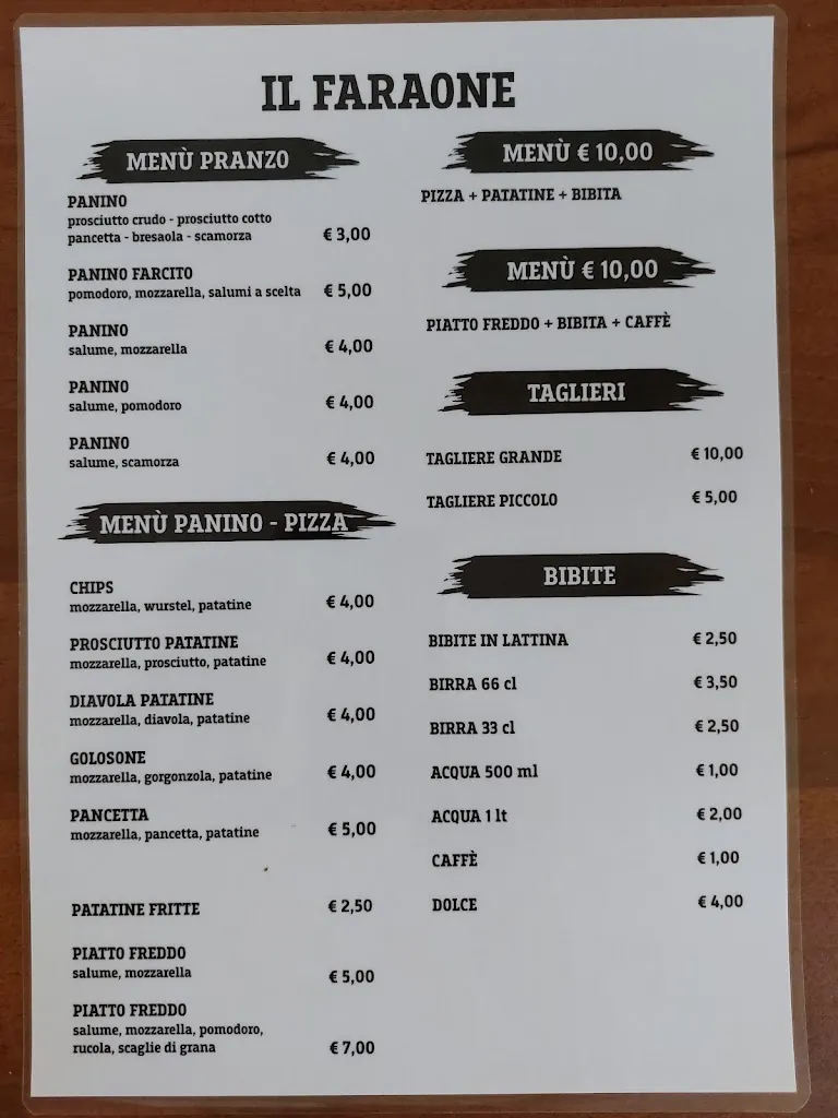 Menu_Pizzeria Il Faraone Racconigi_Racconigi_image_1