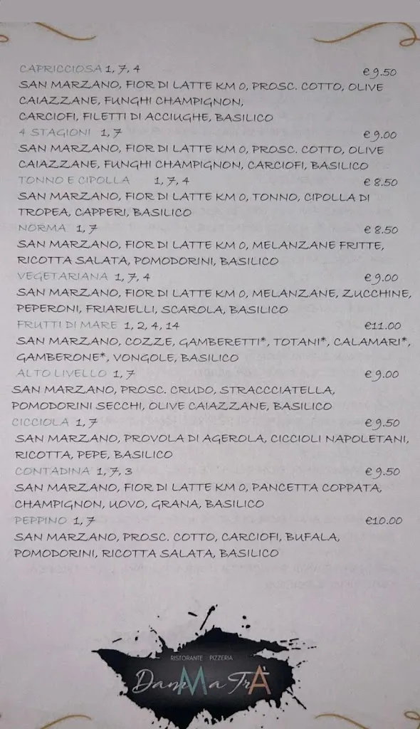Menu_Pizzeria DAMM A TRÀ di Romentino_Romentino_image_1