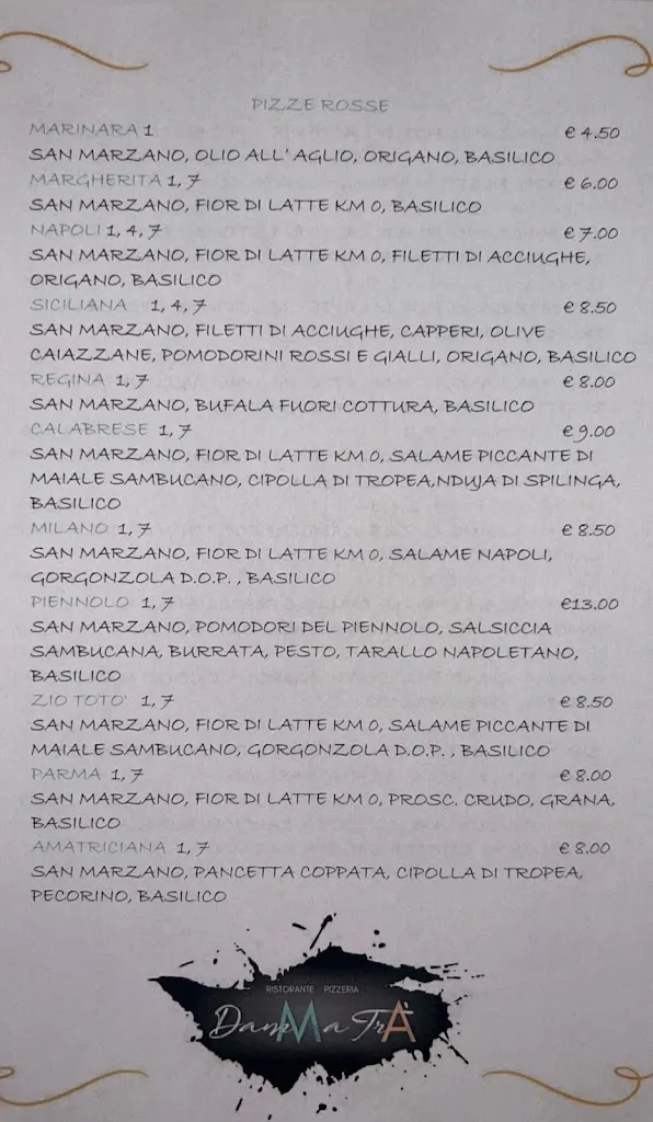 Menu_Pizzeria DAMM A TRÀ di Romentino_Romentino_image_3