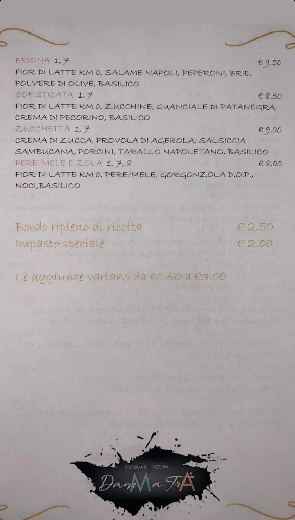 Menu_Pizzeria DAMM A TRÀ di Romentino_Romentino_image_4