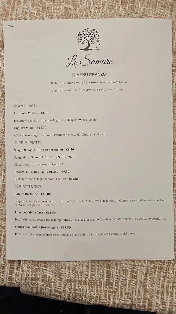 Menu_Ristorante LE SAMARE da Laura e Diego_Ronco Canavese_image_1