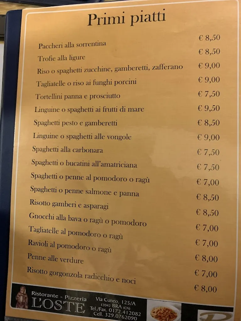 Menu_Ristorante Pizzeria L'Oste - the Marin's_Roreto_image_1