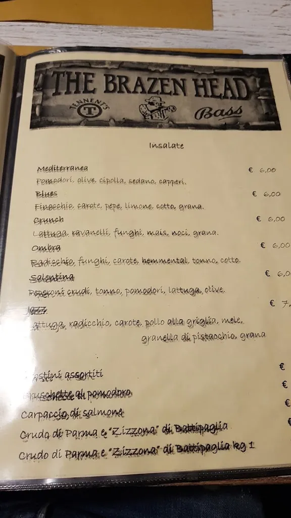 Menu_The Brazen Head_Fragagnano_image_1