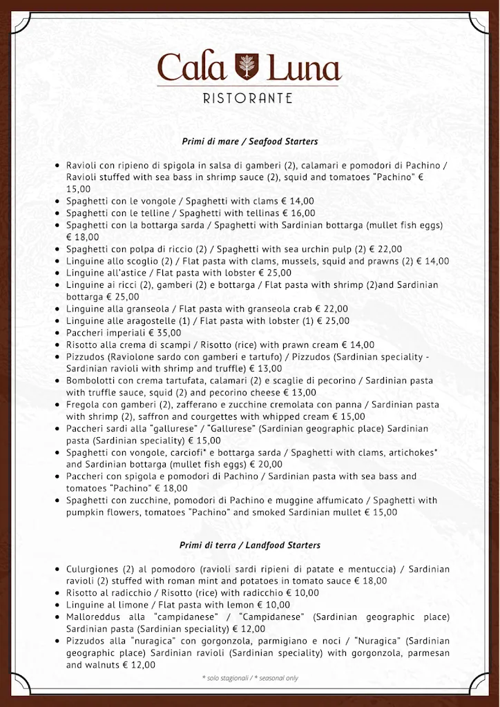 Menu_Cala Luna Ristorante Roma_Sale_image_3