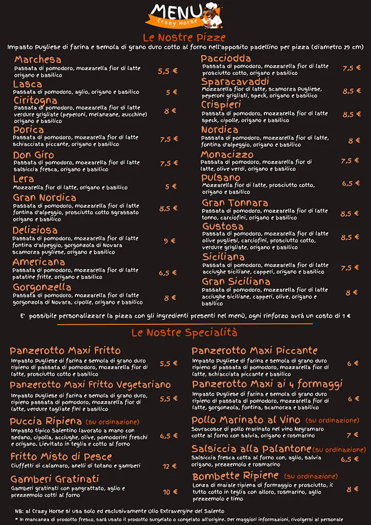 Menu_Crazy Horse - Rosticceria, Friggitoria e Pizzeria da asporto_San Gillio_image_1