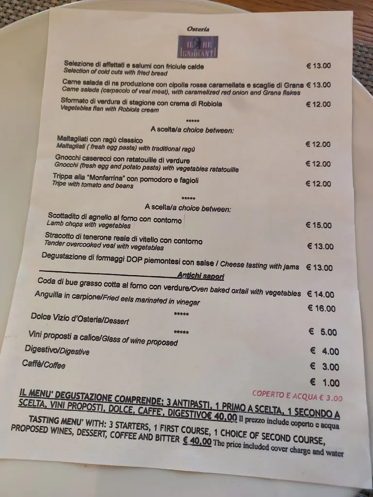 Menu_Merenda in Vineria Il Re D'egli Ignoranti_San Damiano d'Asti_image_1