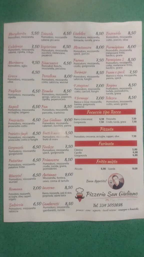 Menu_Pizzeria San Giuliano_San Giuliano Vecchio_image_1