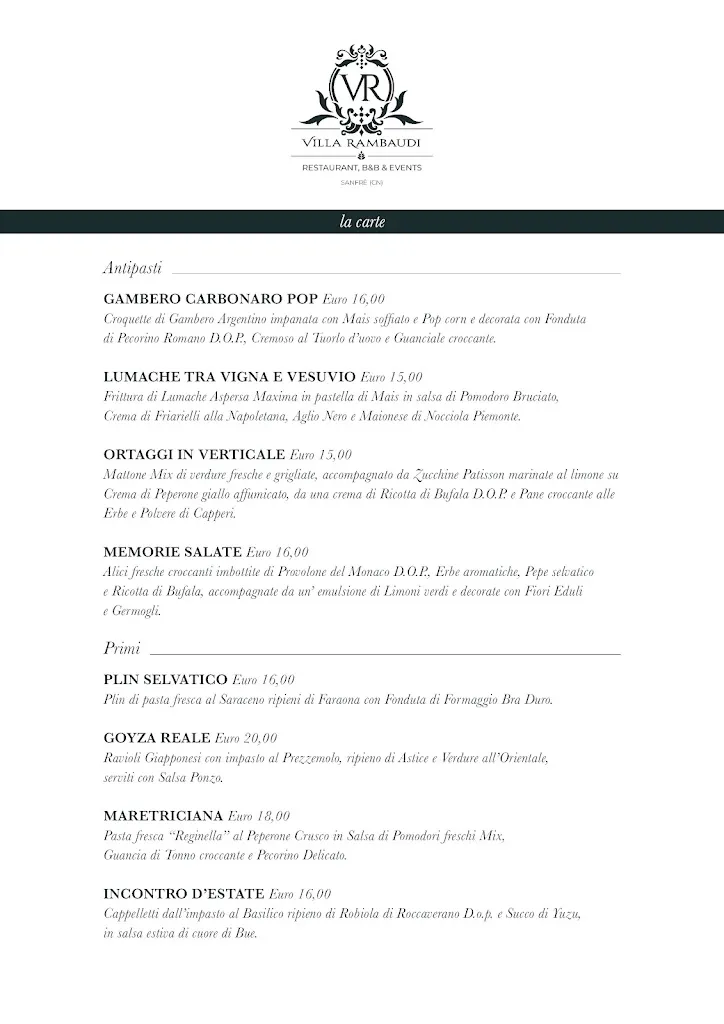 Menu_Villa Rambaudi Restaurant, B&B & Events_Sanfrè_image_1