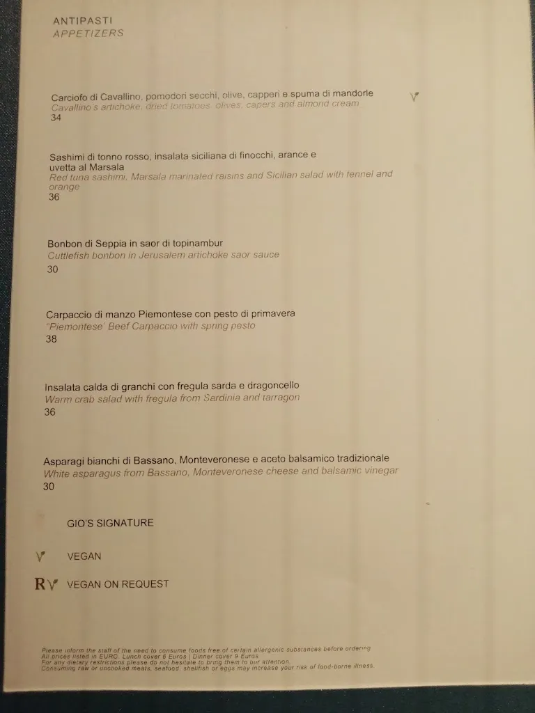 Menu_Gio's Restaurant & Terrace_San Giorgio_image_4