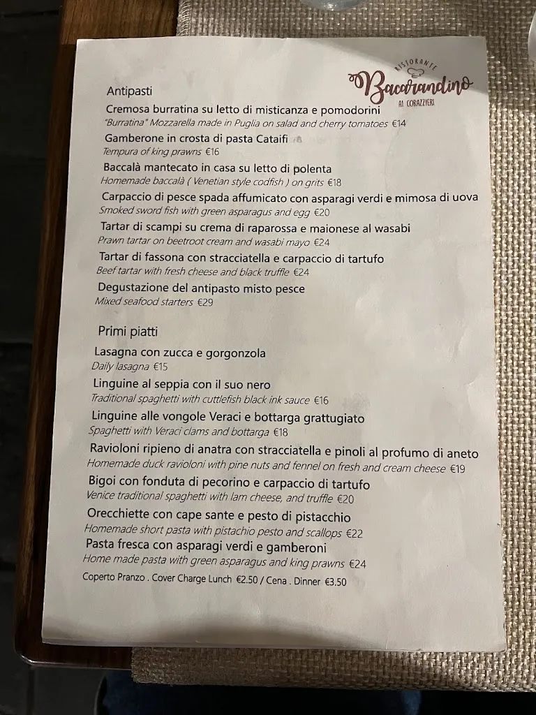 Menu_Ristorante Bacarandino ai Corazzieri_San Giorgio_image_2
