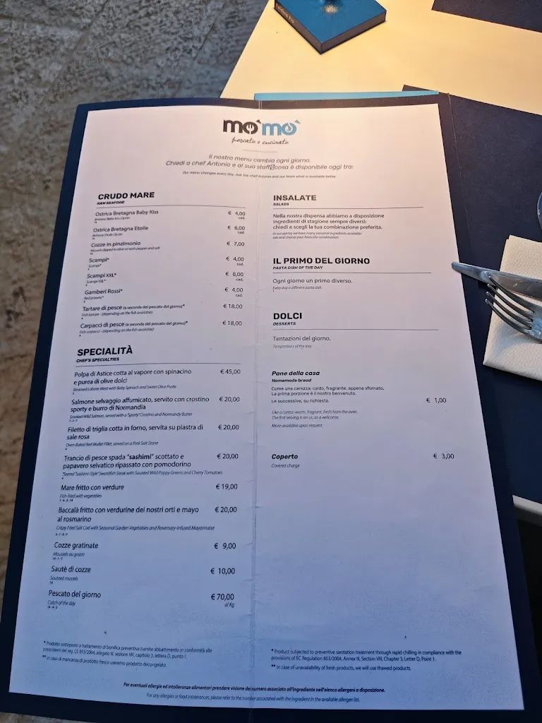 Menu_Mómó - Pescato e cucinato_Fasano_immagine_1