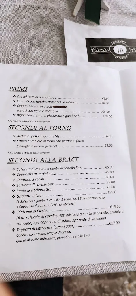 Menu_Trattoria da Ciccio_Corato_image_1