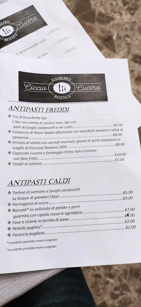 Menu_Trattoria da Ciccio_Corato_image_2