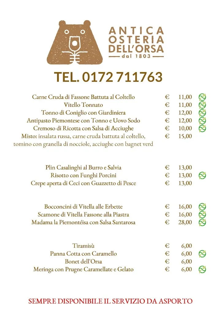 Menu_Antica Osteria dell'Orsa_Savigliano_image_1