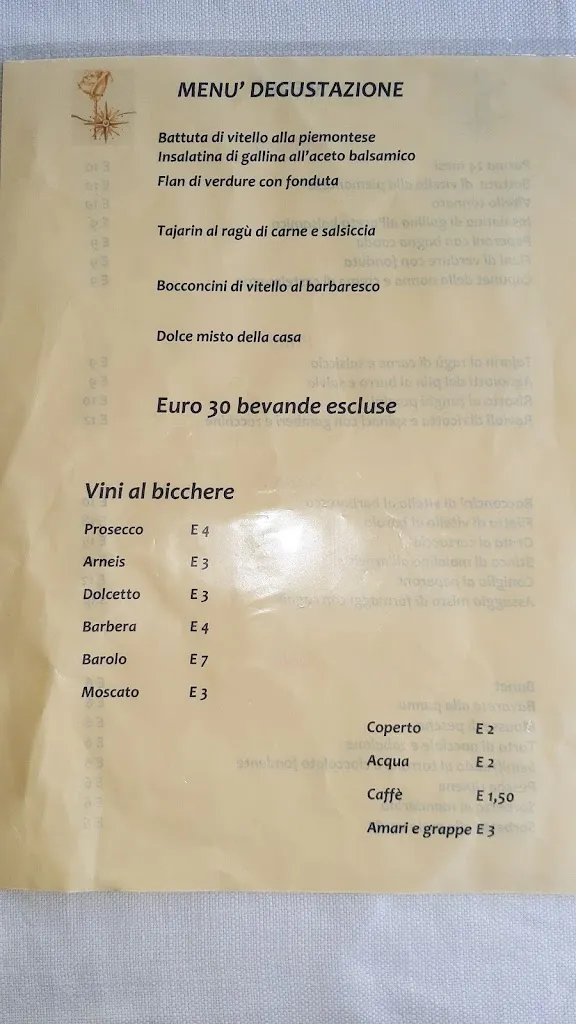 Menu_Albergo Ristorante La Rosa dei Vini - MIGLIOR CUCINA piemontese delle Langhe, Monferrato e Roero_Serralunga d'Alba_image_1