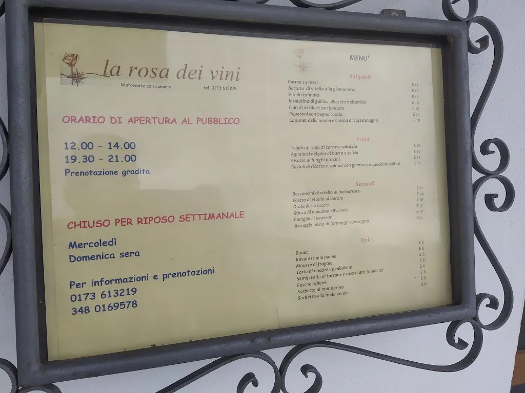 Menu_Albergo Ristorante La Rosa dei Vini - MIGLIOR CUCINA piemontese delle Langhe, Monferrato e Roero_Serralunga d'Alba_image_4
