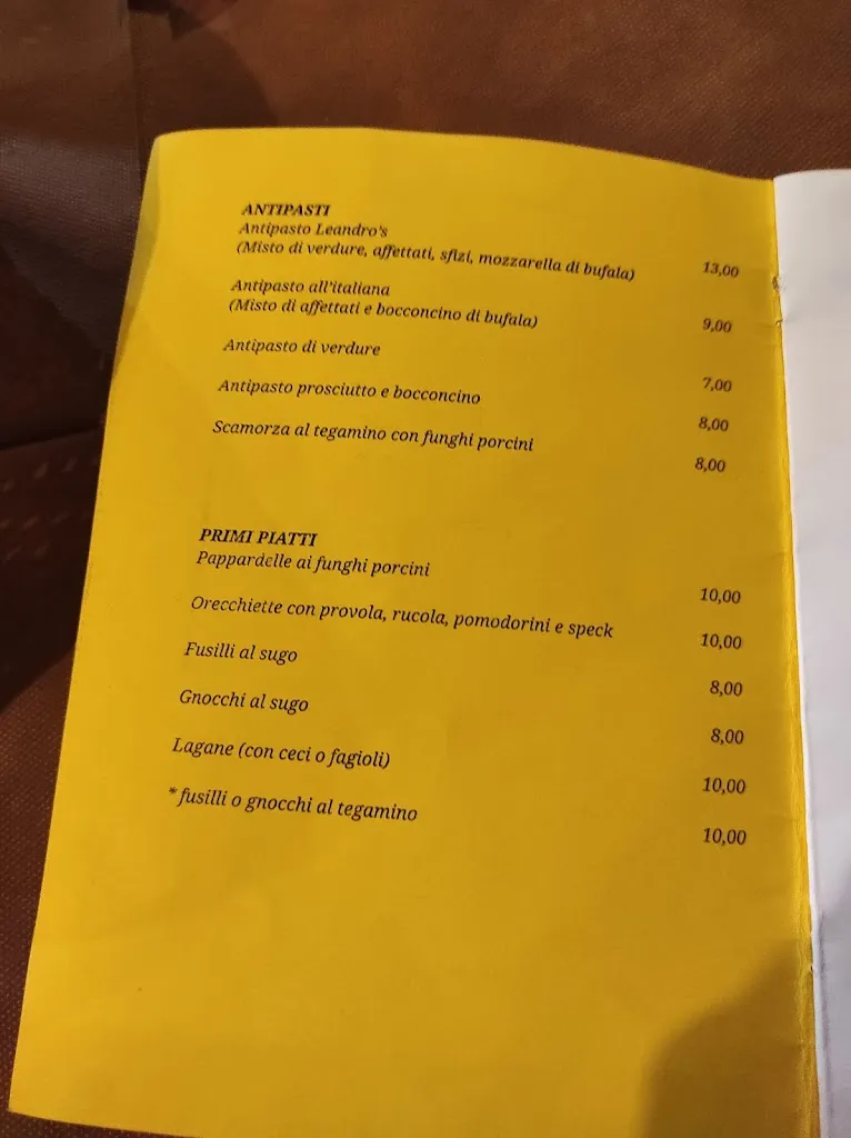 Menu_Ristorante Leandro's_Serre_image_2