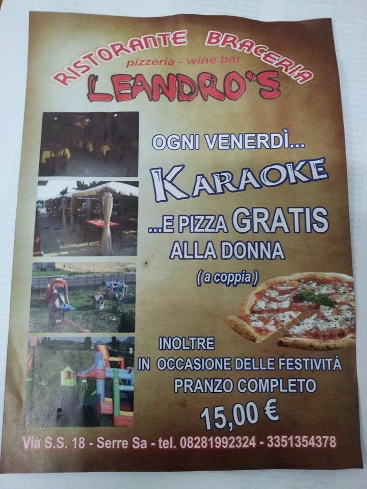 Menu_Ristorante Leandro's_Serre_image_3