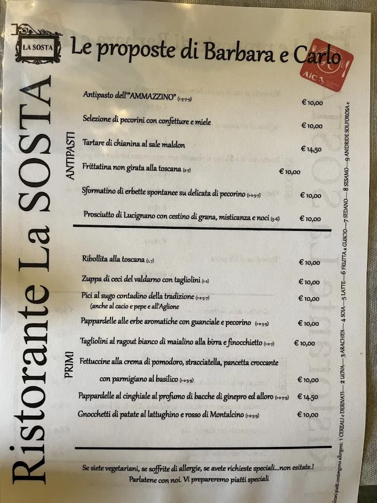 Menu_Ristorante la Sosta di Carlo Pazzaglia_Serre_image_2