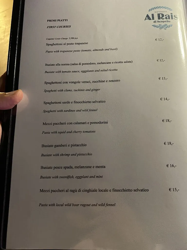 Menu_Al Rais Restaurant - Ristorante a Scopello con parcheggio incluso_Scopello_image_3