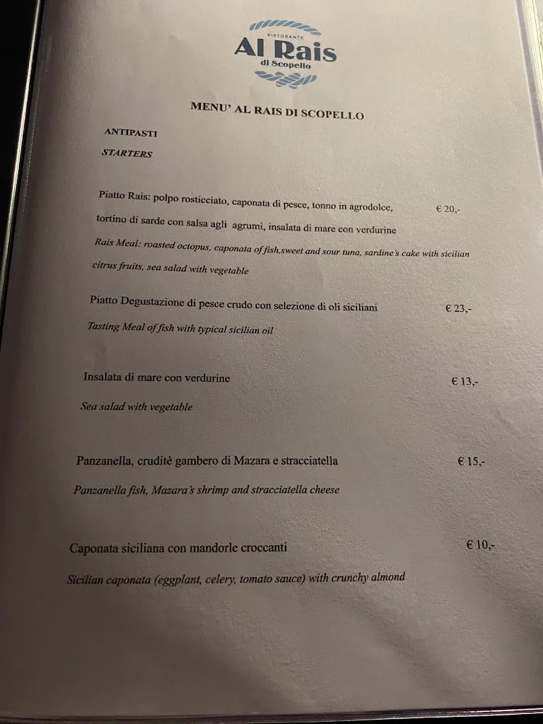 Menu_Al Rais Restaurant - Ristorante a Scopello con parcheggio incluso_Scopello_image_4