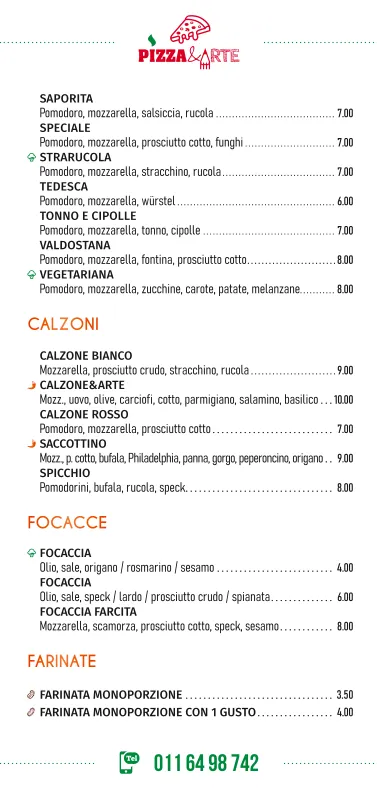 Menu_Pizza & Arte a Trofarello_Trofarello_image_1