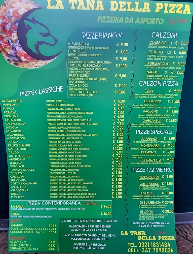 Menu_La Tana Della Pizza_Trecate_image_2