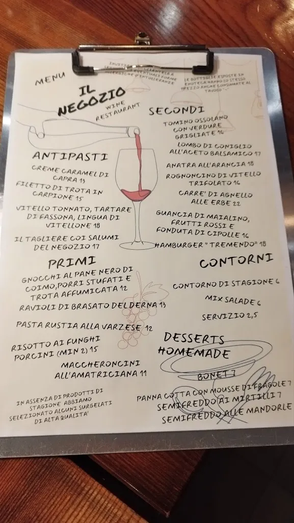 Menu_Il Negozio Wine Restaurant_Varzo_image_1