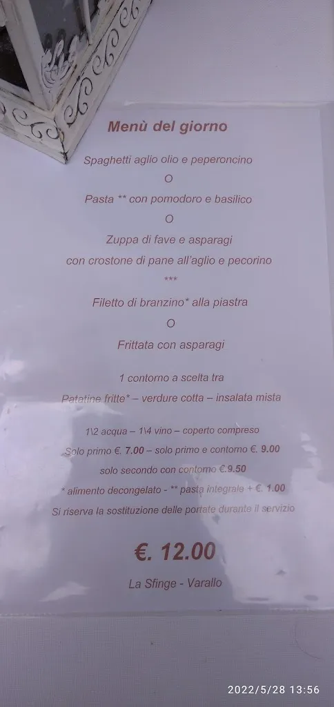 Menu_Ristorante Pizzeria La Sfinge_Varallo_image_1