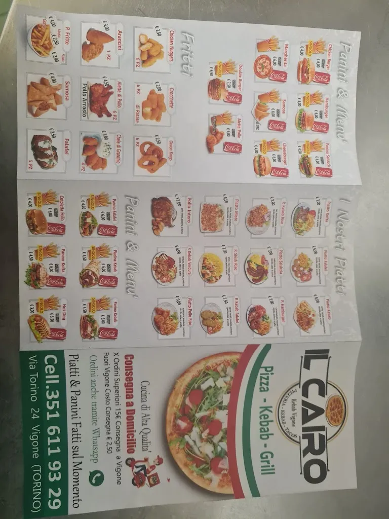 Menu_Pizzeria il Cairo kebab via Torino 24_Vigone_image_4