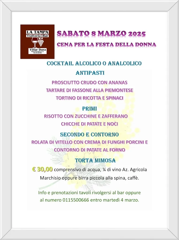Menu_Bar - Trattoria La Tampa_Villar Dora_image_2