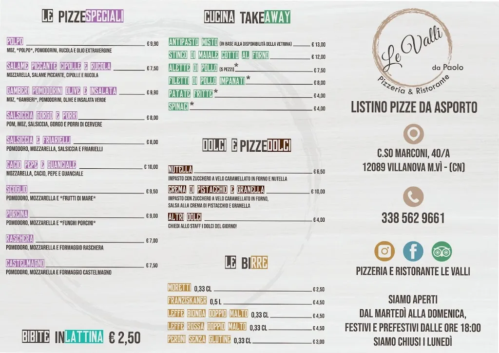 Menu_Pizzeria Le Valli_Villanova Mondovì_image_1
