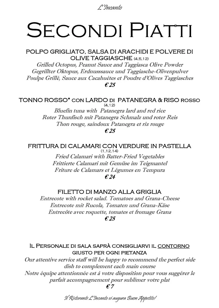 Menü_Bar Ristorante L'Incanto_Gagliano del Capo_Bild_1