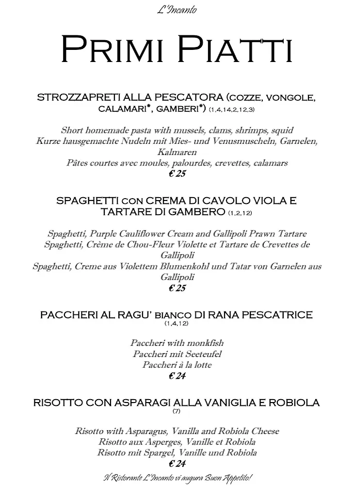 Menü_Bar Ristorante L'Incanto_Gagliano del Capo_Bild_3